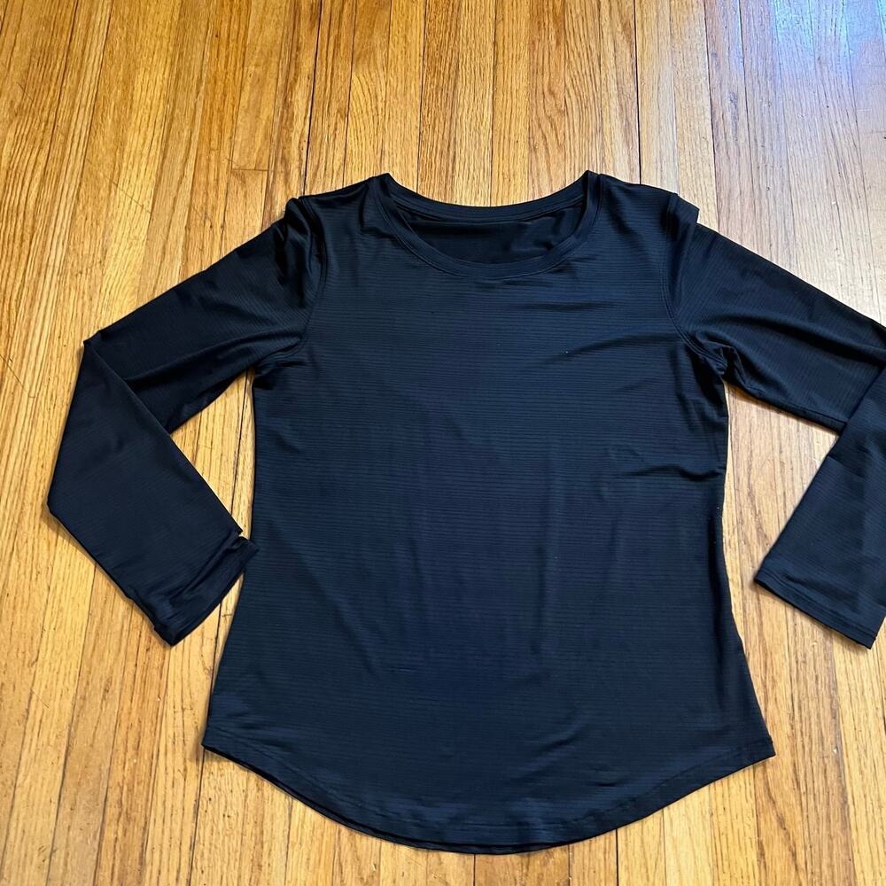 Zyia Active Shirt Womens XS Black Performance Long Sleeve Running Top